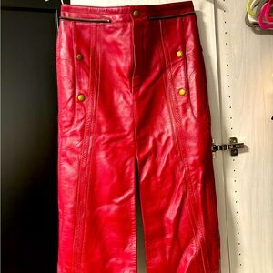 Chloe Leather Midi Pencil Skirt